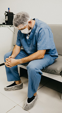 Tired medical professional